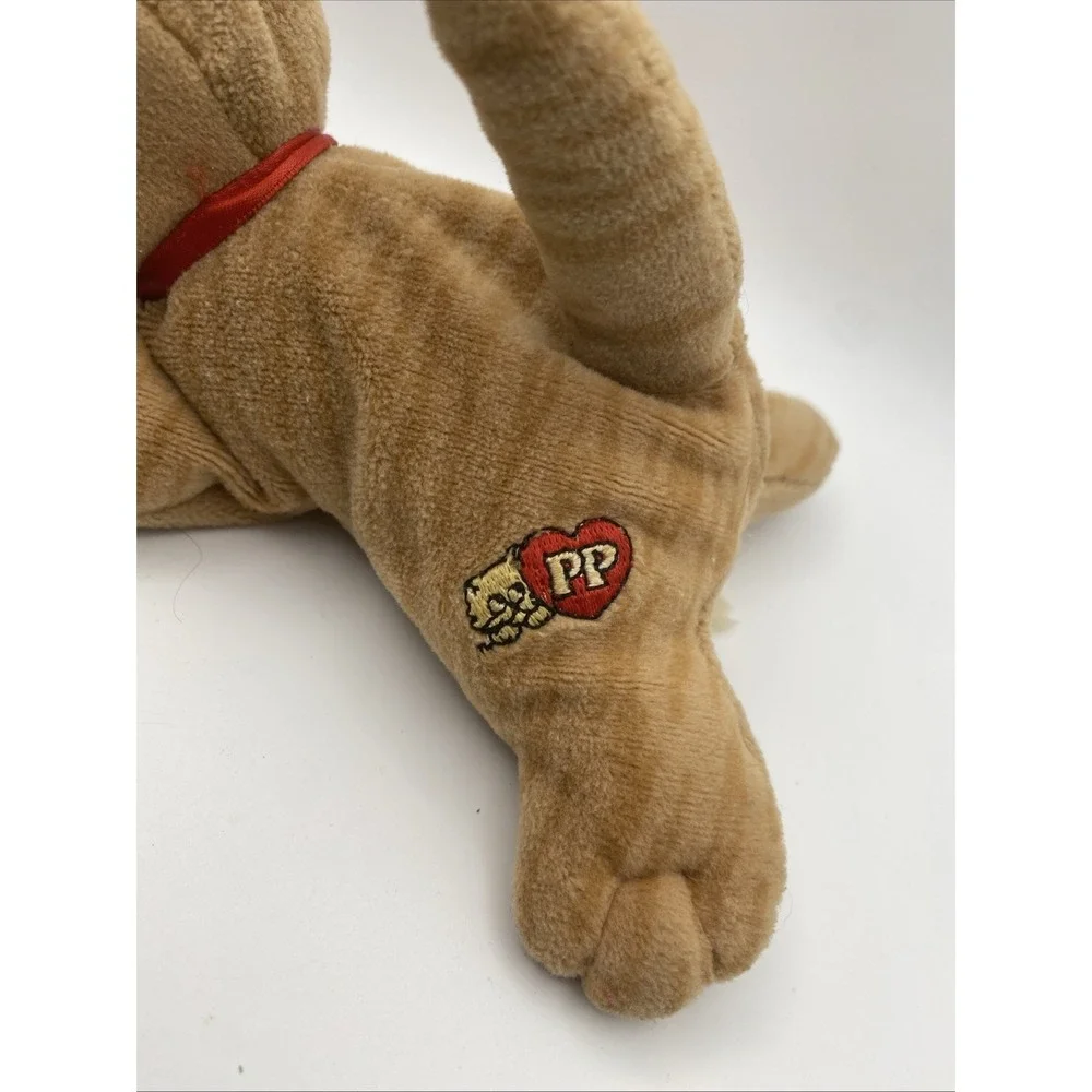 Tonka Pound Purries Plush Cat – Vintage 1990s – Orange Tabby – Red Collar